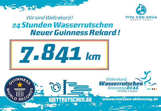 Guinness World Records - 24 Stunden Wasserrutschen